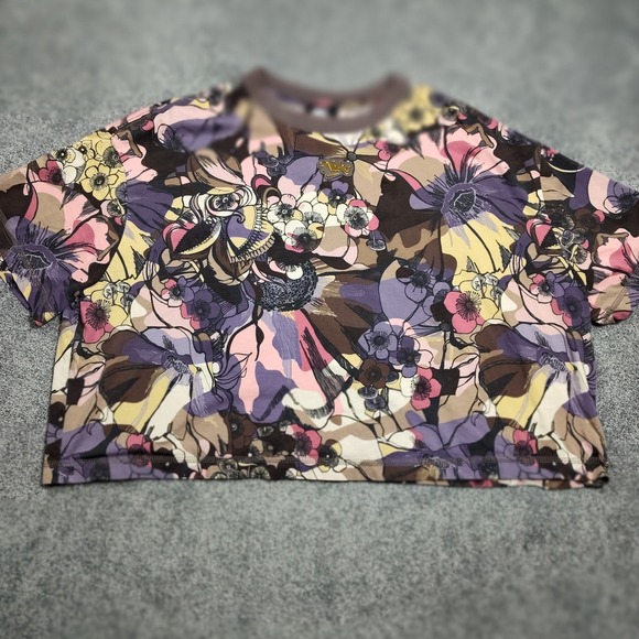 Nike T-Shirt Womens XXL Floral Print Graphic Tee Top Casual Athletic Dri-FIT - Picture 1 of 10